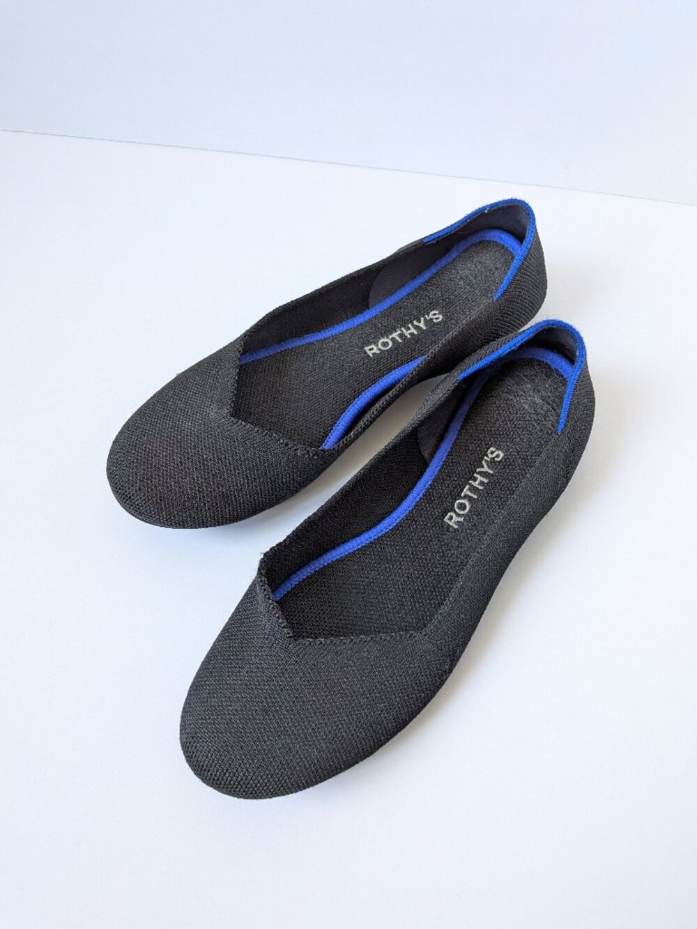 Rothy's round-toed Flat in Black, size 8.5